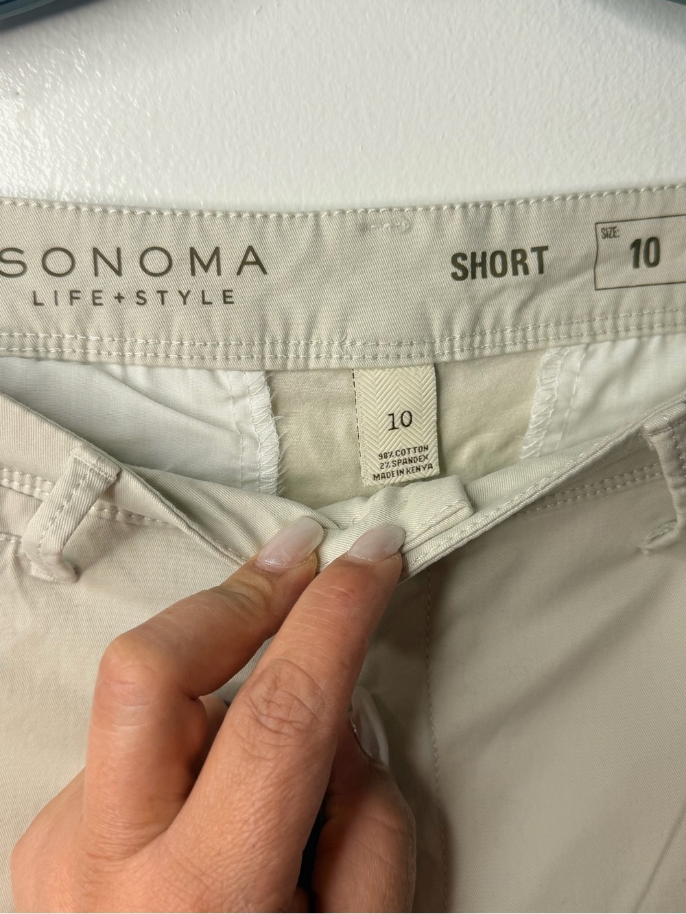 Sonoma Light Cream Women's Chino Bermuda Shorts - Picture 3 of 6
